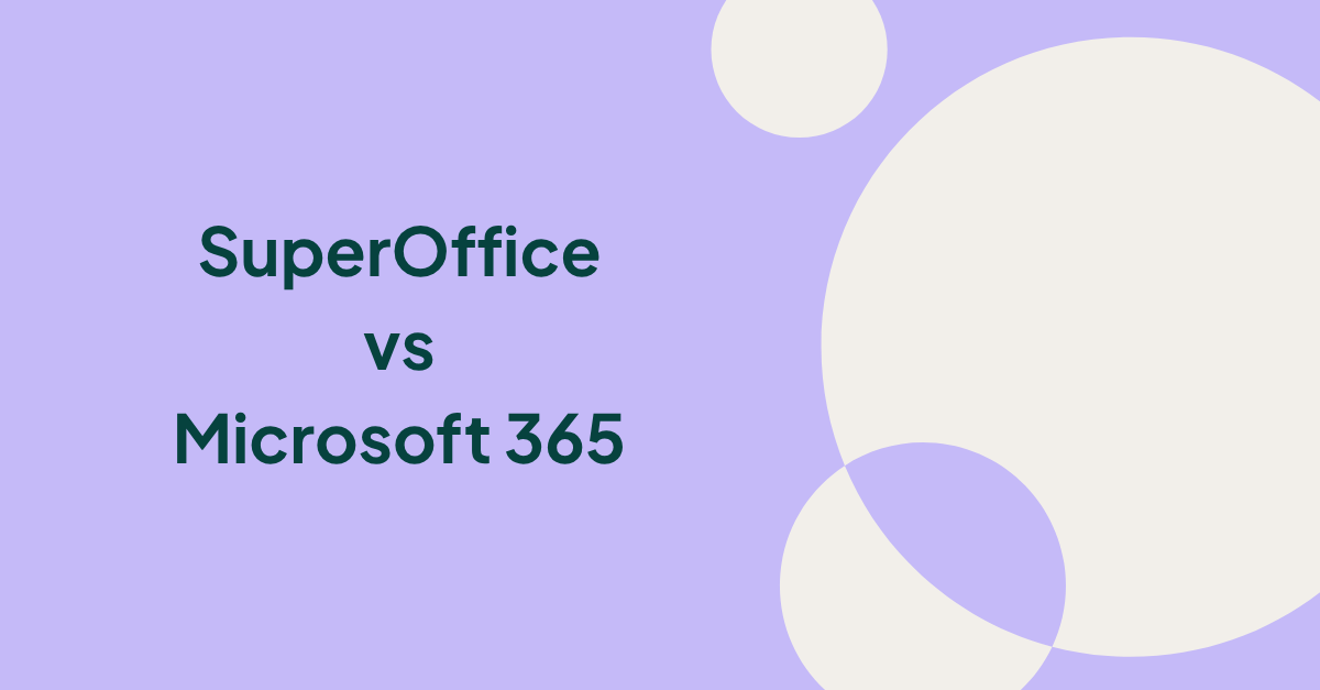 Logo med teksten «SuperOffice vs Microsoft 365»