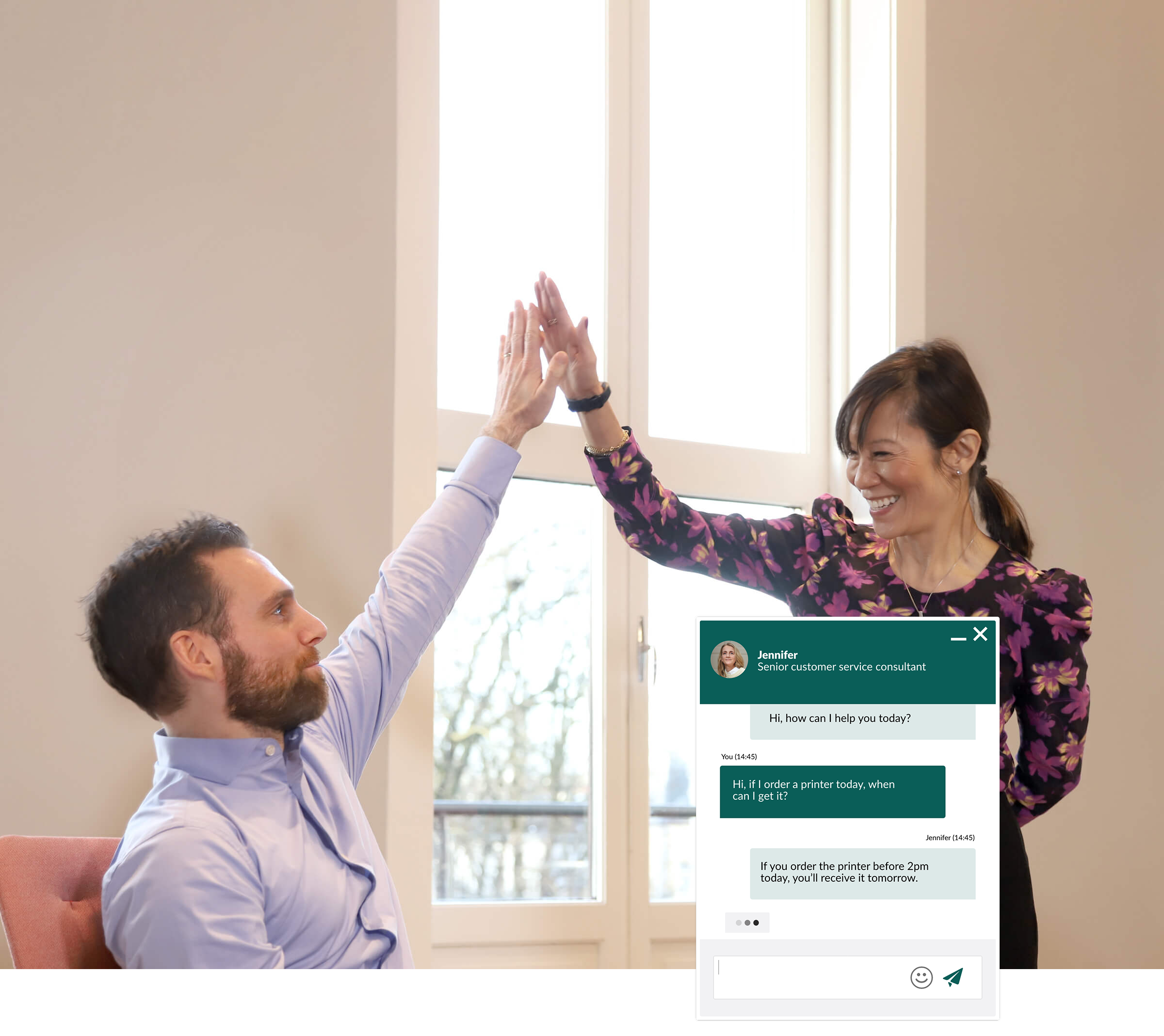 High five på kontoret