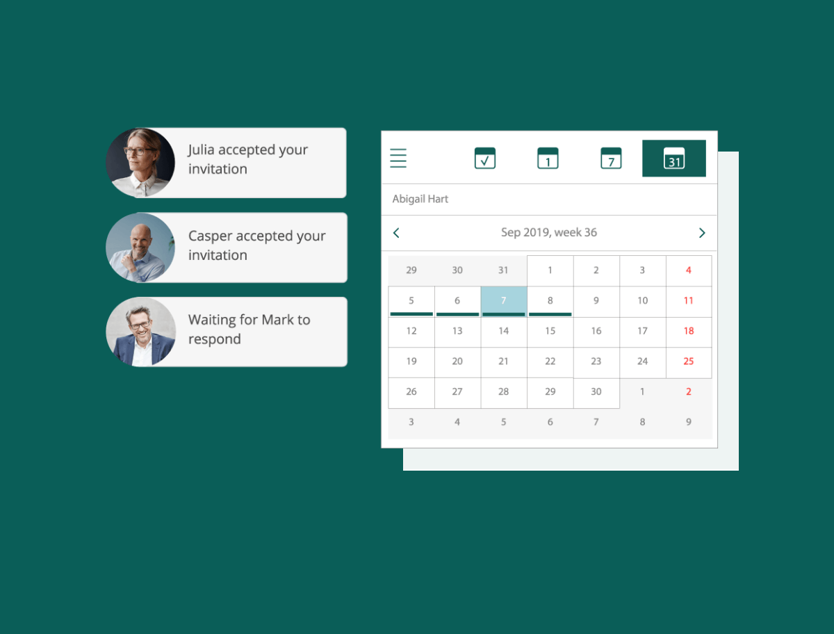 Illustrasjon av SuperOffice kalender